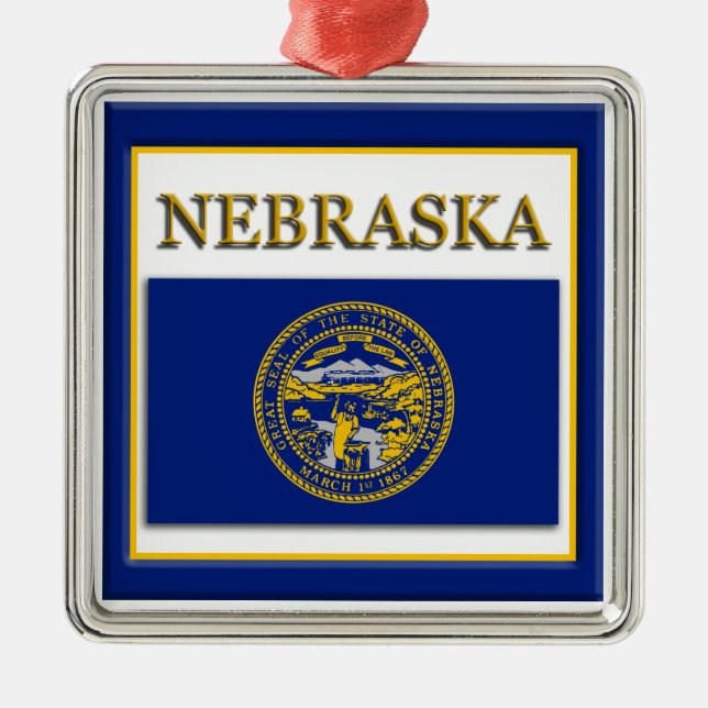 Drapeau de l'État du Nebraska Ornement de Noël (Devant)