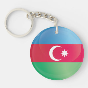 Drapeau de l'icône ronde d'Azerbaïdjan