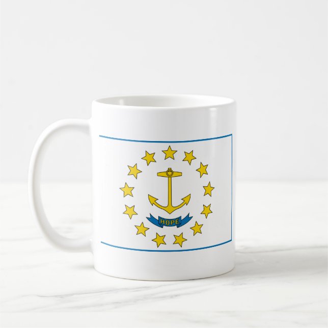 Drapeau de l'île de Rhode + Carte de Mug (Gauche)