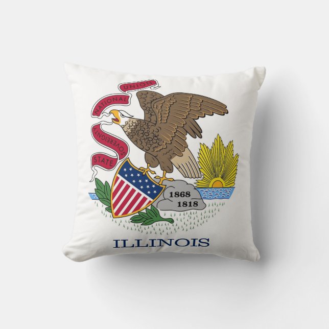 Drapeau de l'Illinois Coussin américain MoJo (Recto)