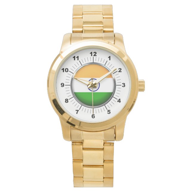 Drapeau de l'Inde féminin Surdimensionné Montre br (devant)
