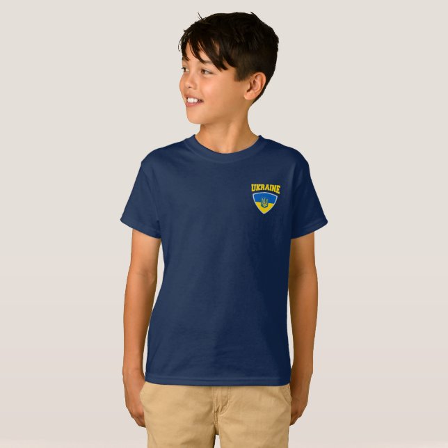 Drapeau De L'Ukraine & T-shirt Emblem (Devant entier)