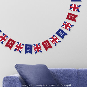 Drapeau de l'Union Jack britannique "Dieu sauve le
