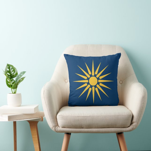 Drapeau de Macédoine sur Coussin MoJo (Chaise)
