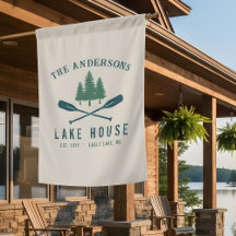 Family Lake House Bateau Russe moderne Oar Pine Tr