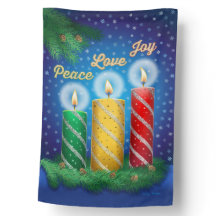 Drapeau de maison réversible pour bougies de Noël
