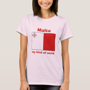 Drapeau de Malte + Carte + T-shirt des textes