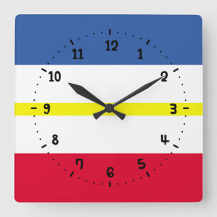 Drapeau de Mecklenburg Carré Horloge murale