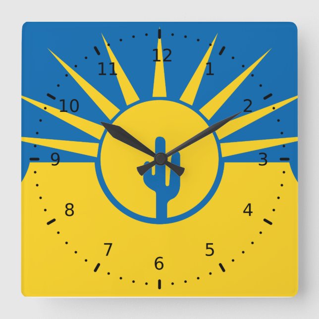 Drapeau de Mesa, Arizona Carré Horloge murale (Recto)