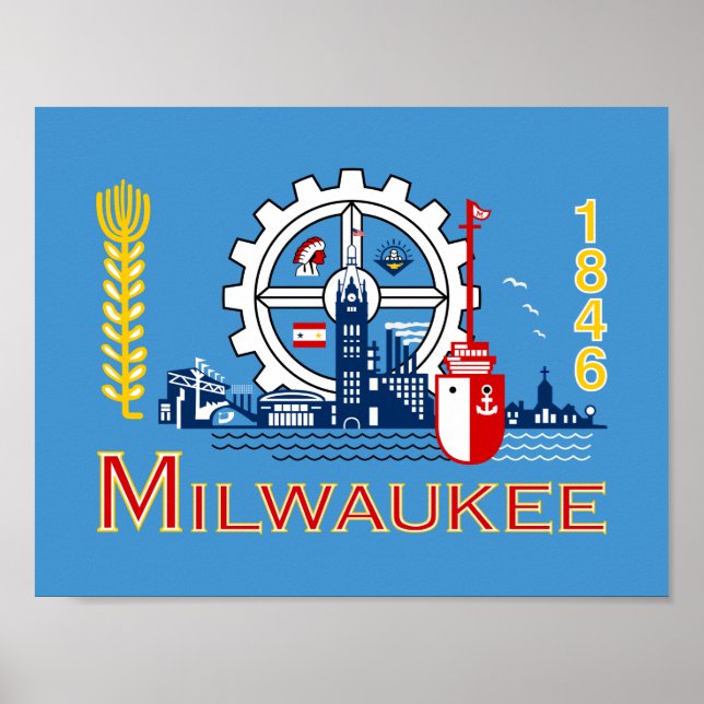 Drapeau de Milwaukee, Poster du Wisconsin (Devant)