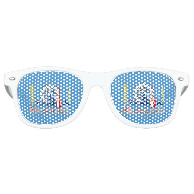Drapeau de Milwaukee, Wisconsin Lunettes de soleil (Devant)