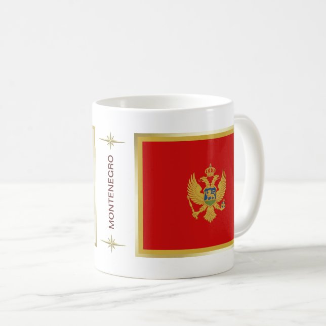 Drapeau de Monténégro + Tasse de carte (Devant droit)