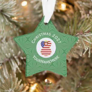 Drapeau de Noël ange aux cheveux roux USA personna
