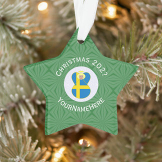 Drapeau de Noël de l'ange suédois personnalisé