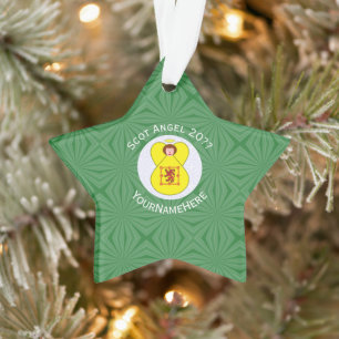 Drapeau de Noël personnalisé Ange Lion Écosse