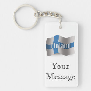 Drapeau de ondulation de la Finlande