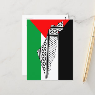 Drapeau de Palestine et carte avec Keffiyeh Motif