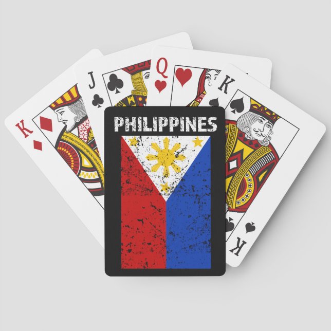 Drapeau de Philippines - cartes de jeu affligées (dos)