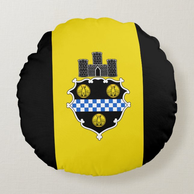 Drapeau de Pittsburgh, Pennsylvanie Coussin ronde (Devant)
