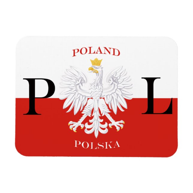 Drapeau de Pologne Polska Premium Flex Magnet (Horizontal)