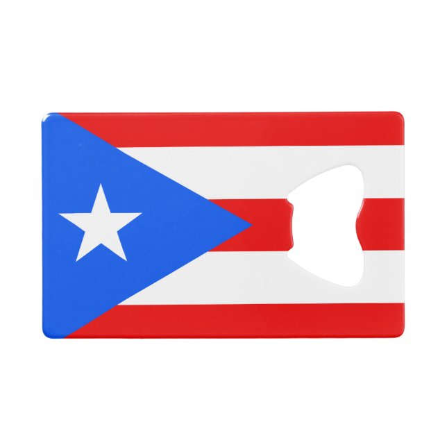 Drapeau de Porto Rico Carte de crédit Bottle Opene (Devant (Horizontal))