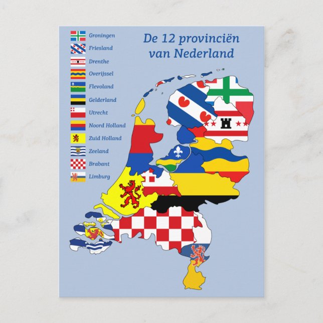 Drapeau de province sur la carte Hollande (Devant)