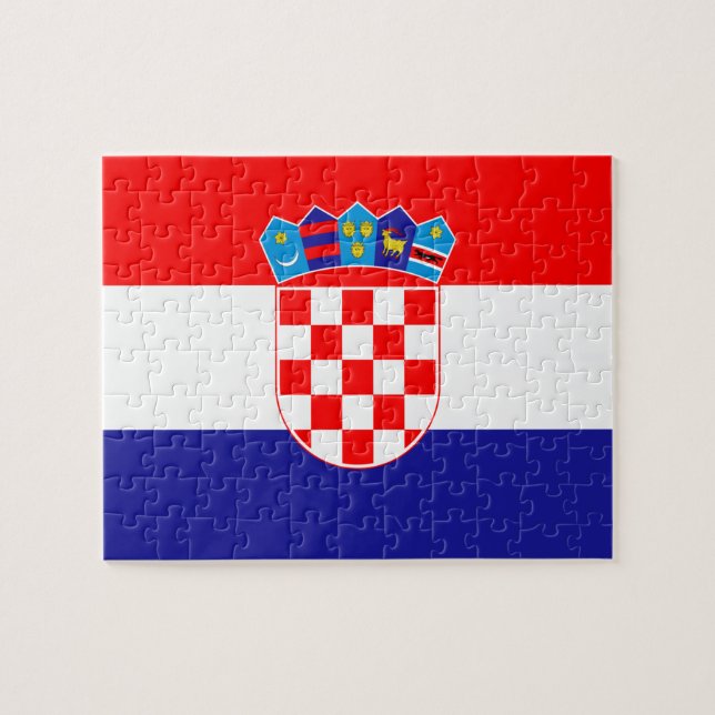 Drapeau de puzzle de photo de la Croatie (Horizontal)