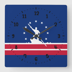 Drapeau de Richmond, Virginie Carré Horloge murale