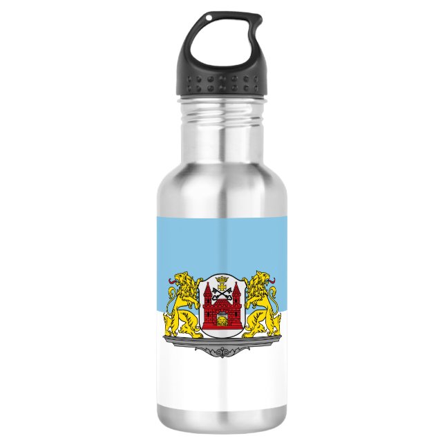 Drapeau de Riga, Lettonie Bouteille en acier inoxy (Devant)