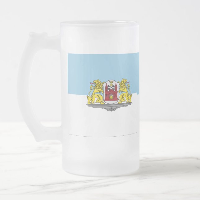 Drapeau de Riga, Lettonie Gelée Beer Mug (Gauche)