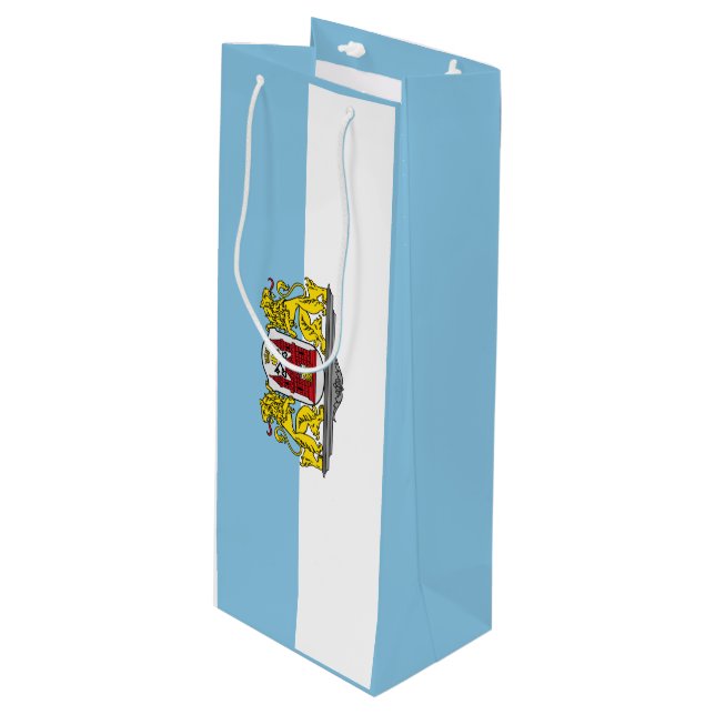 Drapeau de Riga, Lettonie Sac cadeau vin (Devant Angle)