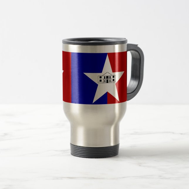 Drapeau de San Antonio, Texas Travel Mug (Devant droit)
