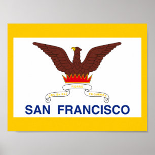 Drapeau de San Francisco, Californie Poster