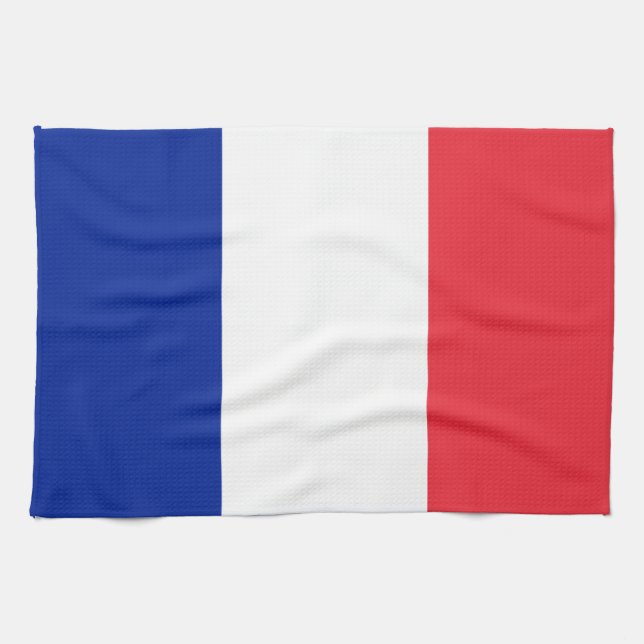 Drapeau de serviette de cuisine de la France (Horizontal)