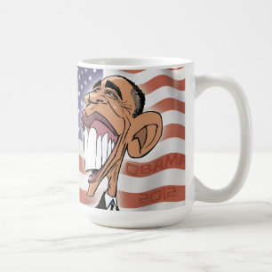 Drapeau de tasse de bande dessinée de Barack Obama
