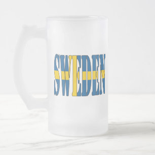 Drapeau de tasse en verre givré de la Suède