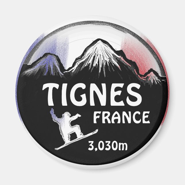 Drapeau de Tignes France aimant design (Devant)
