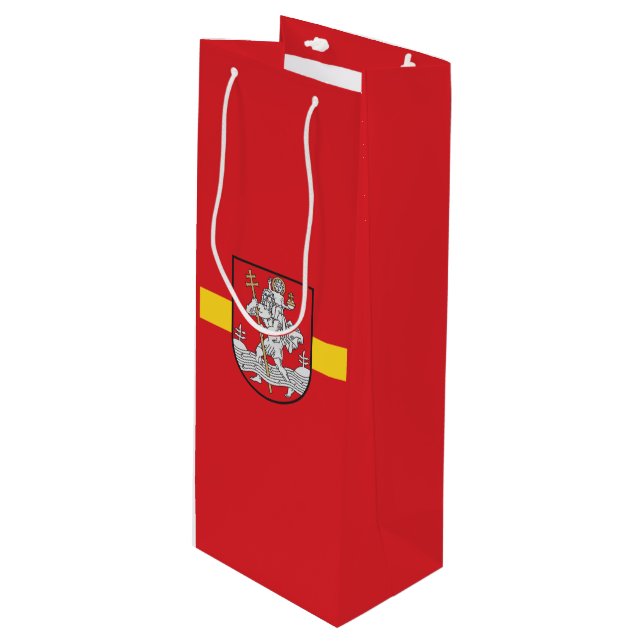 Drapeau de Vilnius, Lituanie Sac cadeau vin (Devant Angle)