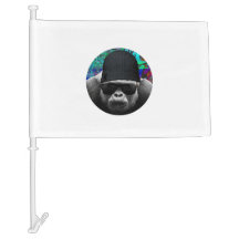 Drapeau de voiture cool Gorilla