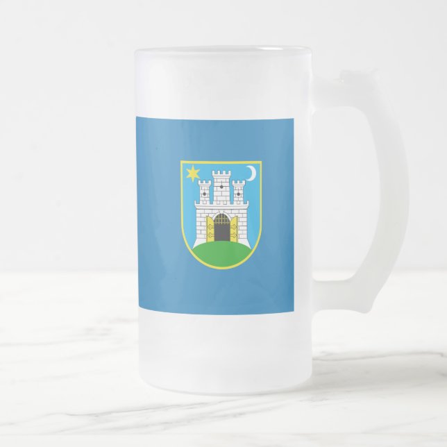 Drapeau de Zagreb, Croatie Gelée Beer Mug (Droit)