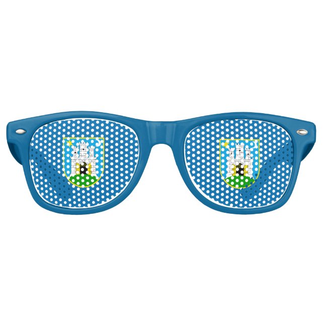 Drapeau de Zagreb, Croatie Lunettes de soleil rétr (Devant)