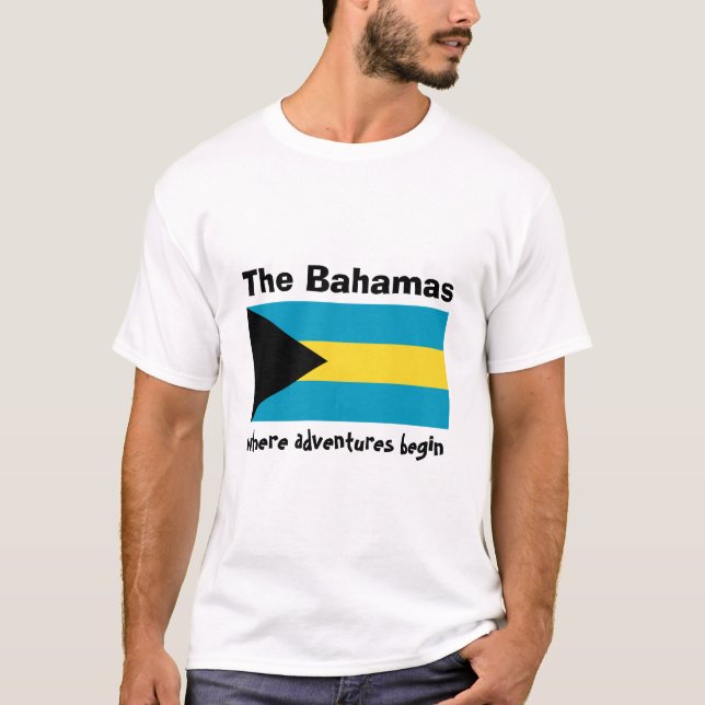 Drapeau des Bahamas + Carte + T-shirt des textes (Devant)