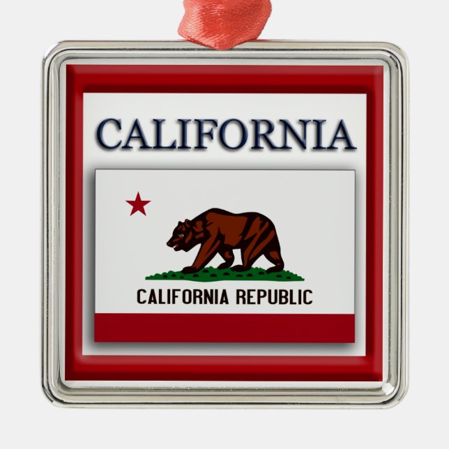 Drapeau d'État de Californie - Ornement de Noël (Devant)