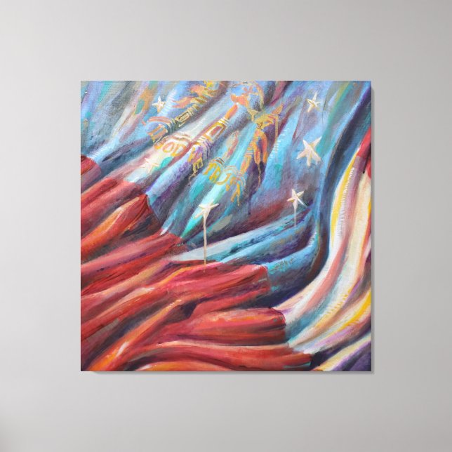 Drapeau d'État de Géorgie - toile Imprimer (Recto)