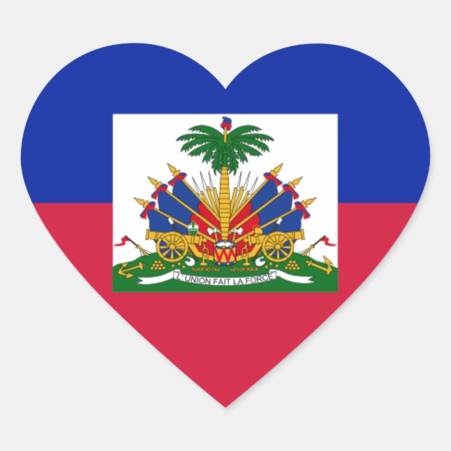 Drapeau d'Haïti - Flagge Haitis Herz-Aufkleber (Vorderseite)