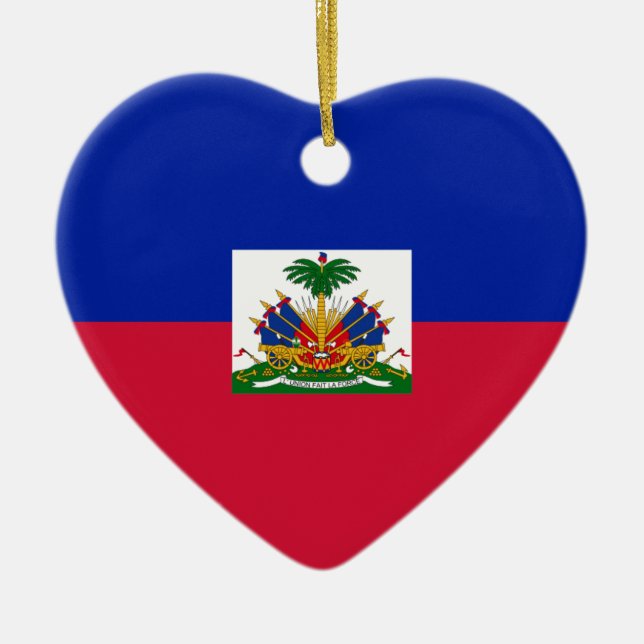 Drapeau d'Haïti - Flagge von Haiti Keramik Ornament (Vorne)