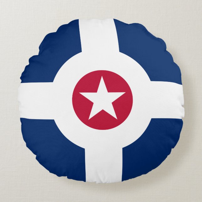 Drapeau d'Indianapolis, Indiana Coussin rond (Devant)