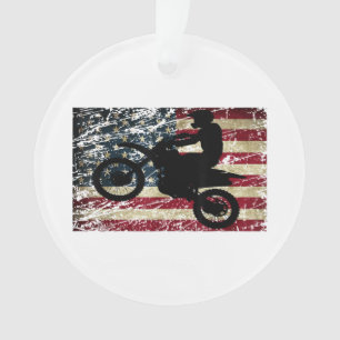 Drapeau Dirt Vélo USA Drapeau T-Shirt Motocross Dr