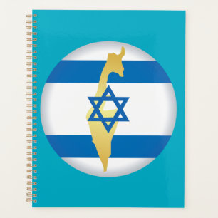 Drapeau d'Israël et carte avec emblème de l'étoile