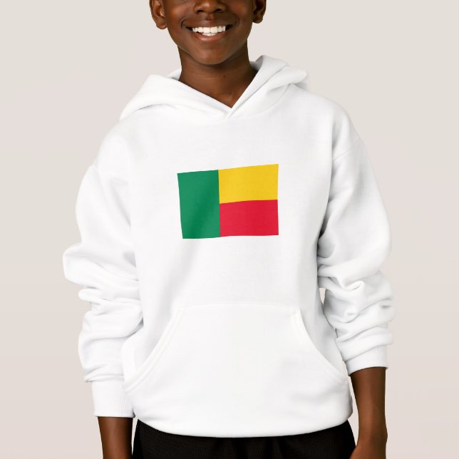 Drapeau du Bénin patriotique Sweat - shirt à capuc (Devant)